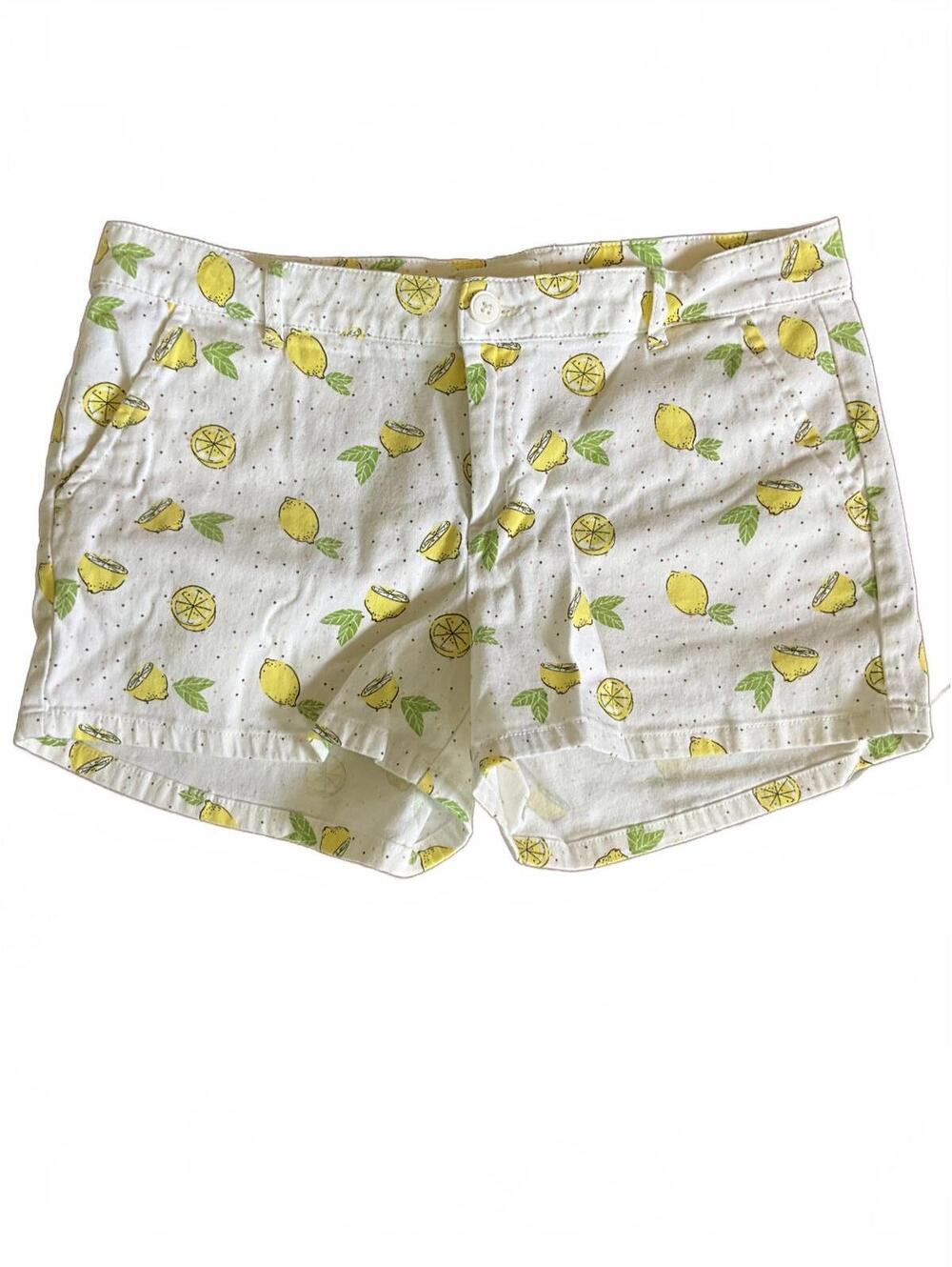 BeBop White Shorts with Lemon Print Sz 11